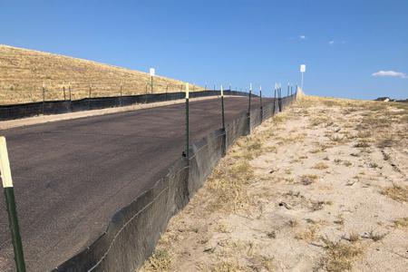 Wired back silt fence installed in Monument, Colorado 