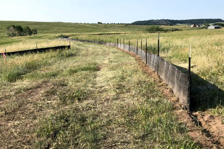 Silt fence installed in Colorado Springs, Colorado