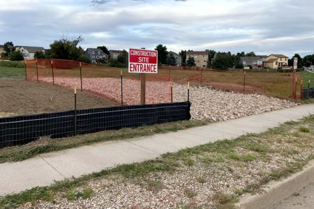 Erosion Control in Colorado Springs. Installed A vehicular tracking pad (VTC) in Colorado Springs at a construction site to keep the dirt from contractors tires from leaving the site and entering the road way. Installed silt fence along the perimiter