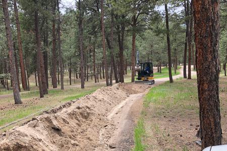 Excavating in Black Forest, Colorado for a new electrical line