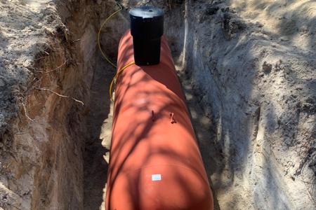 Installed a 1000 gallon in ground propane tank for a new garage in Black Forest, Colorado