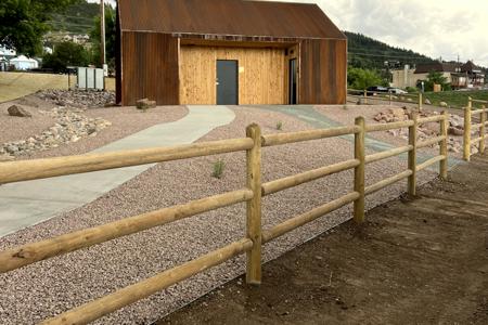 Landscape in Palmer Lake, Colorado for the new restrooms that are next to the Palmer Lake Pickle Ball Court