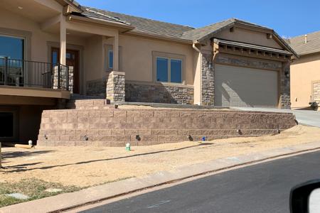 Segmental retaining wall built at a home in Monument, Colorado