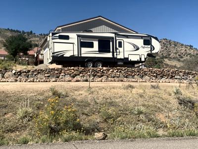 Boulder retaining wall for RV Parking in Morison Colorado
