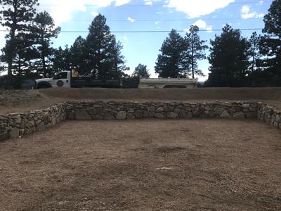 Siloam stone retaining wall in  Woodmoor Mtn Colorado